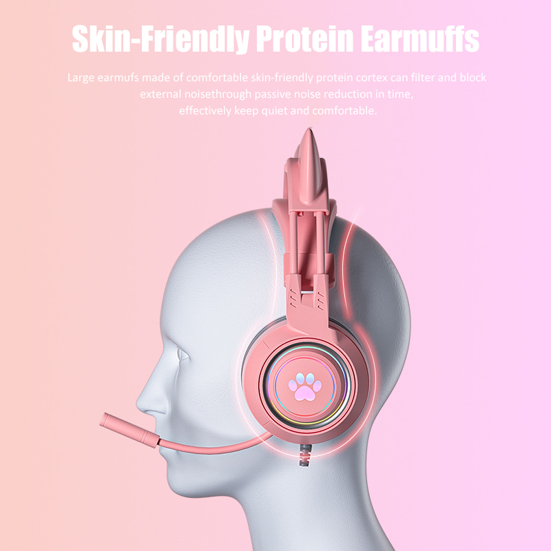 ชุดหูฟังสำหรับเด็กผู้หญิงสีชมพ - Gaming Headset With Mic Rgb บทวิจารณ์และราคา