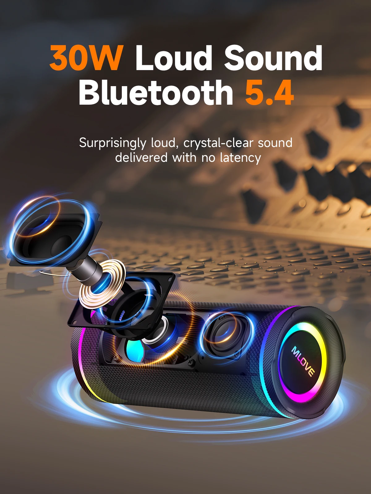ลำโพงบลูทูธแบบพกพา MLOVE – เสี - Portable Bluetooth Speaker Waterproof Ipx7 บทวิจารณ์และราคา