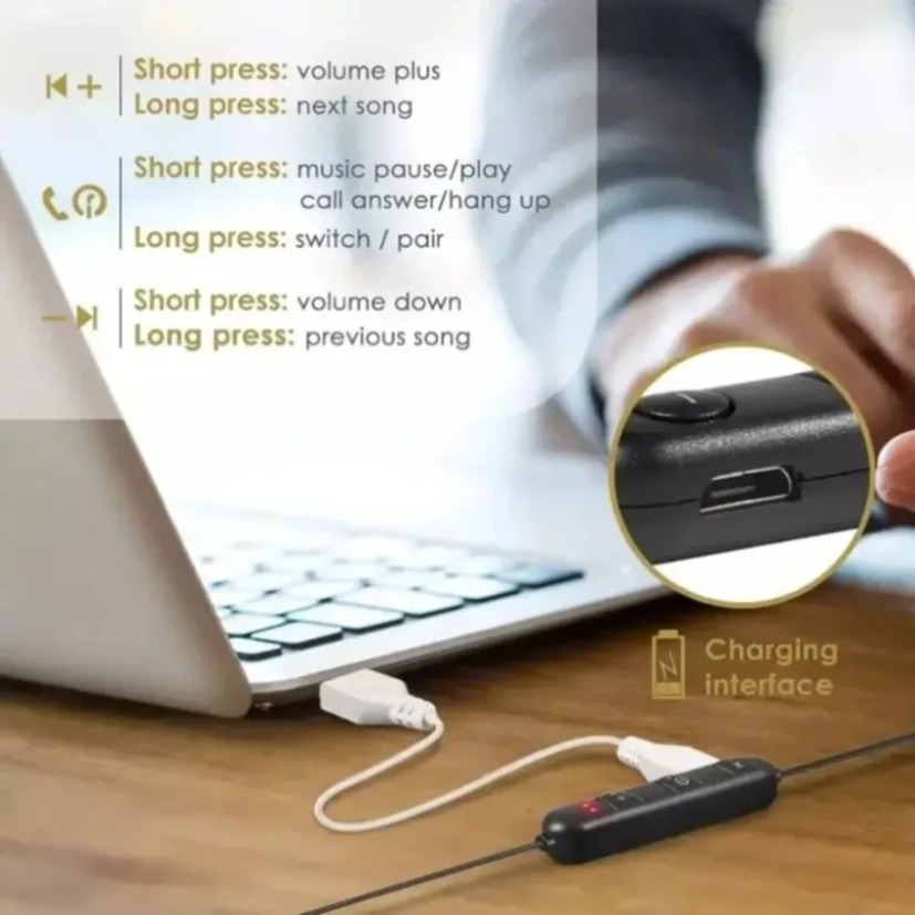 หูฟังบลูทูธแบบคล้องคอ แม่เหล็ก - Magnetic Neckband Sports Earphones บทวิจารณ์และราคา