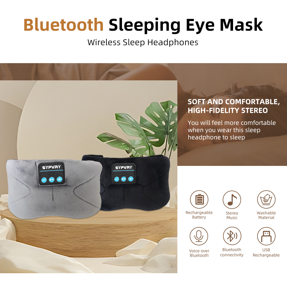 บลูทูธ Sleeping Mask Blindfold - Sleep Mask Headphones Bluetooth บทวิจารณ์และราคา