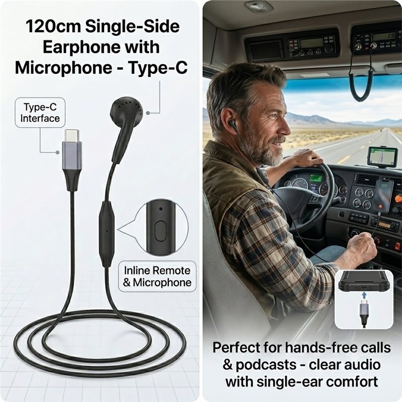 DT75BG หูฟังแบบเสียบหูข้างเดีย - Type C Wired Earphones With Mic บทวิจารณ์และราคา
