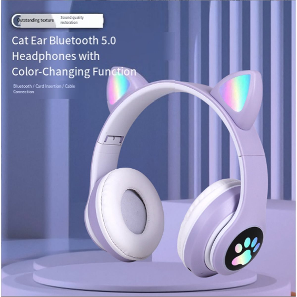 DT75BG ชุดหูฟังบลูทูธหูแมวน่าร - Cat Ear Bluetooth Headset Led บทวิจารณ์และราคา