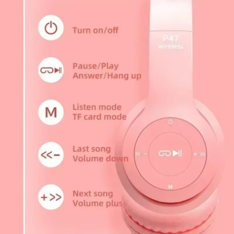 หูฟังบลูทูธไร้สาย หูฟังแบบหูแม - Cat Ear Bluetooth Headset Led บทวิจารณ์และราคา